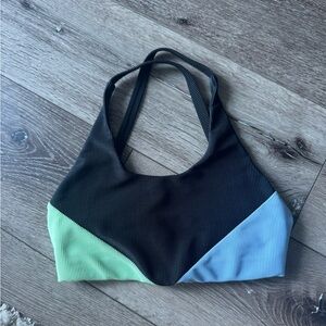 Beach Riot Women's Black Nora Ribbed Colorblock Sports Bra size Small